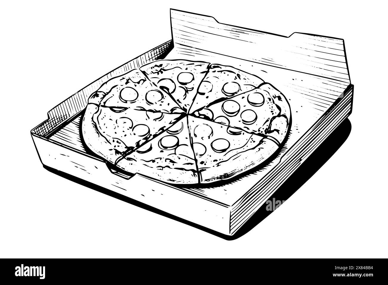 Croquis vectoriel de pizza vintage : illustration gravée Gourmet italienne dessinée à la main. Illustration de Vecteur