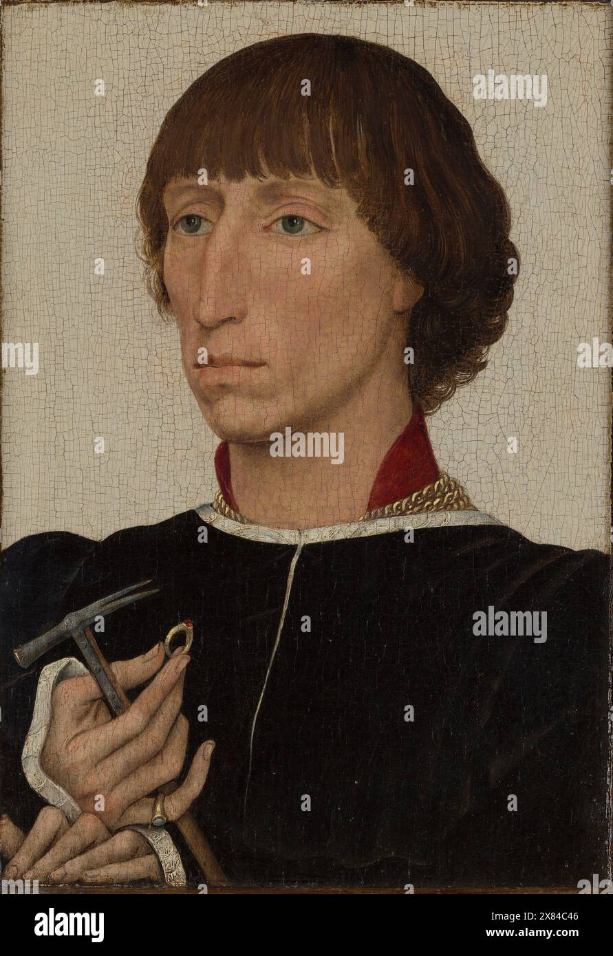 Francesco D'Este - fils de Leonello d'Este, souverain de Ferrare, (né vers 1429, mort après 1486) et de Rogier van der Weyden en 1460 Banque D'Images