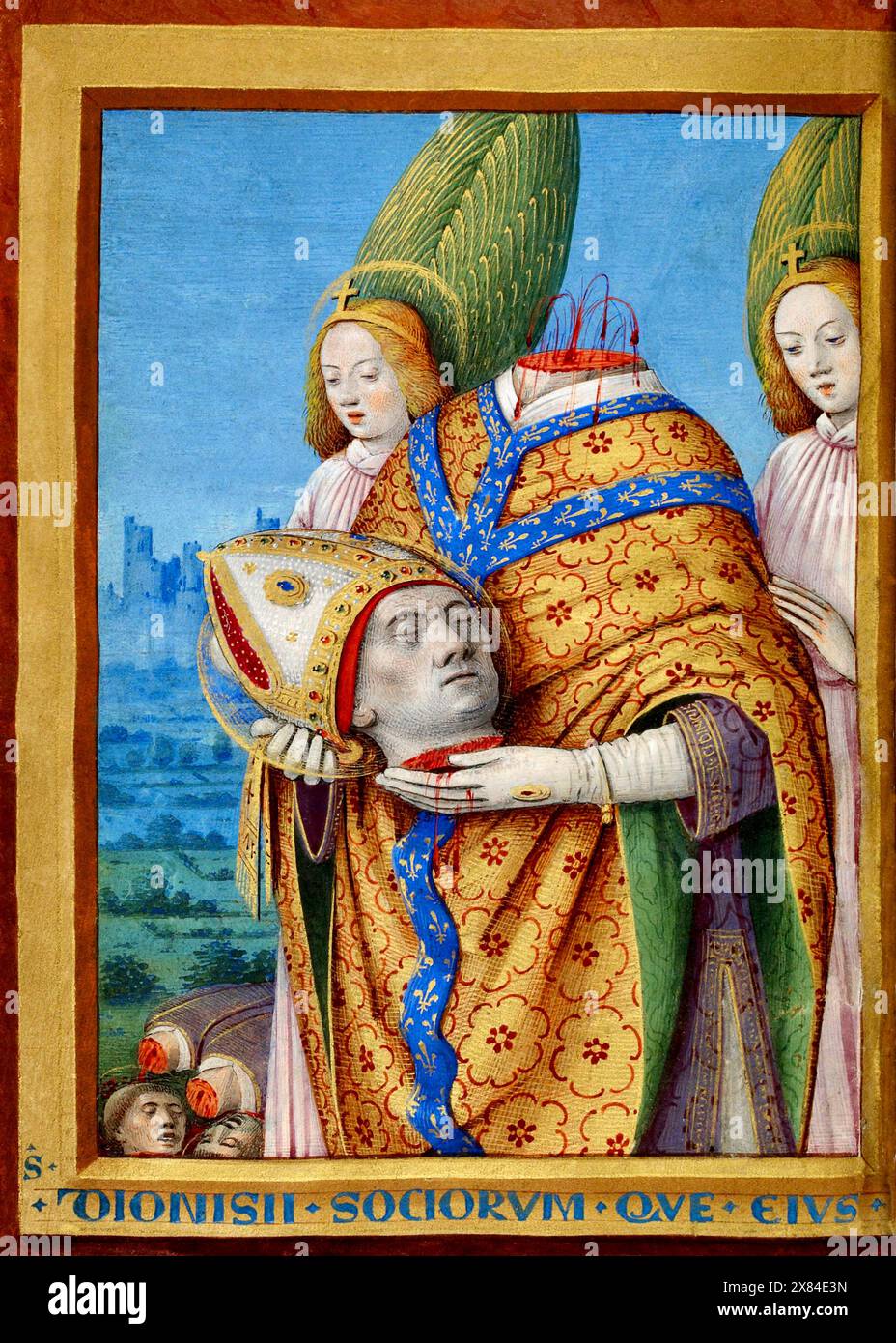 Jean Bourdichon - St Denis - entre environ 1475 et environ 1500 Banque D'Images