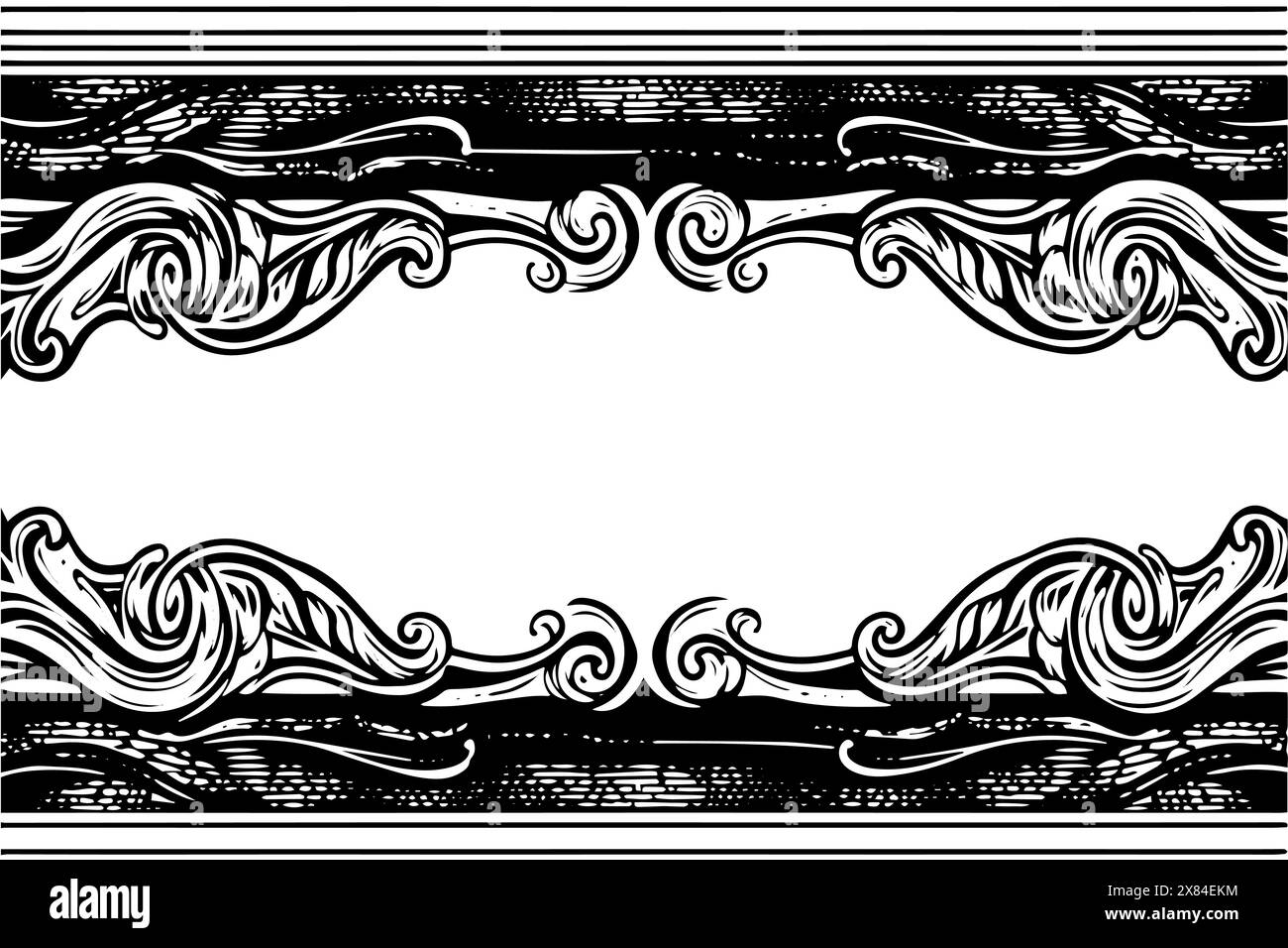 Cadre ornemental victorien vintage : conception vectorielle rococo classique avec des fleurs d'or. Messagerie. Illustration de Vecteur