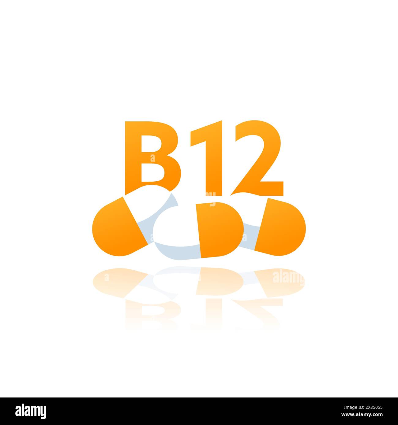 Icône de vitamine B12 sur blanc Illustration de Vecteur