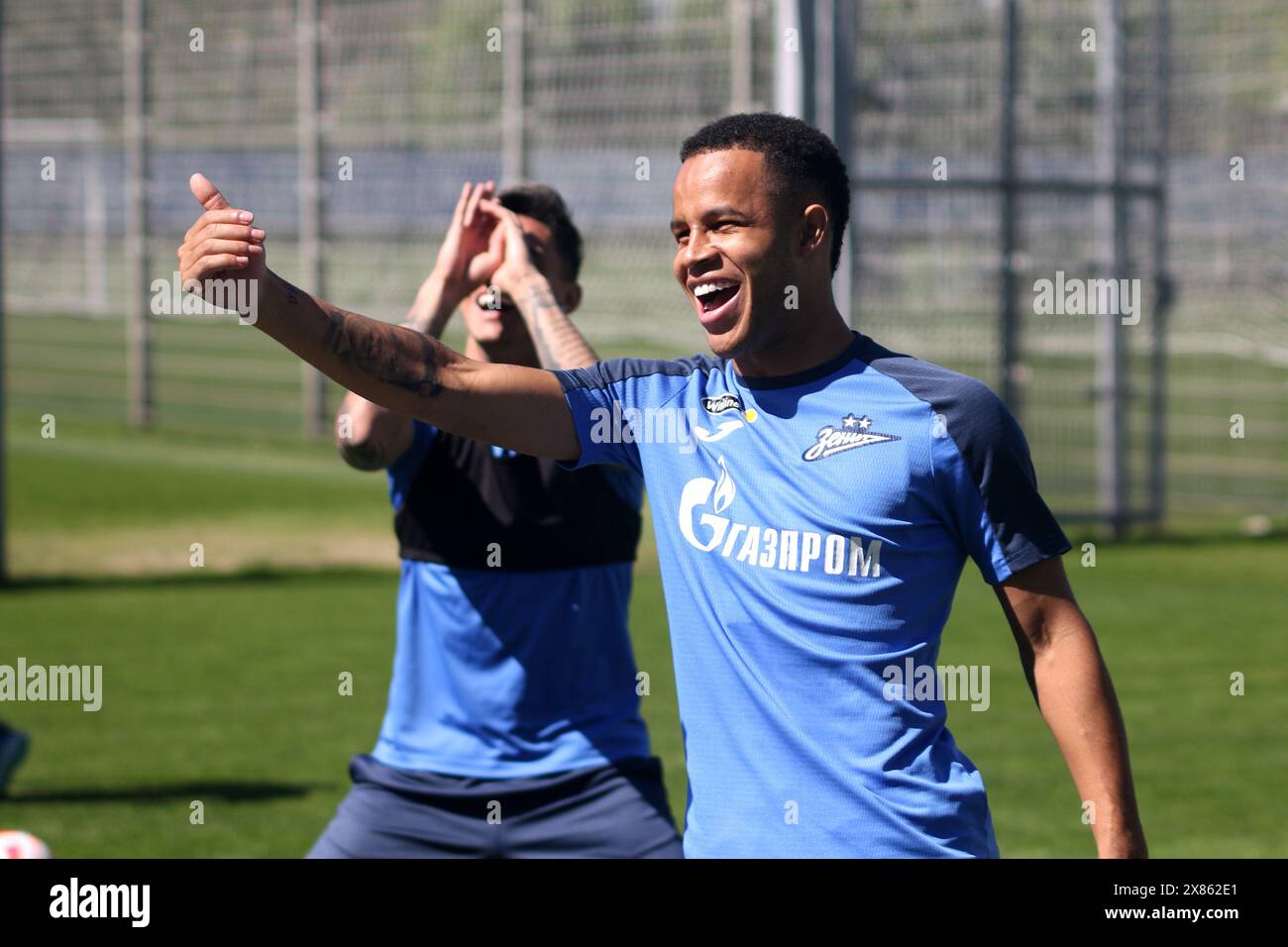 Pedro Henrique Silva dos Santos, connu sous le nom de Pedro (24 ans), un joueur du club de football Zenit vu lors d'une séance d'entraînement ouverte à la base d'entraînement du Zenit FC à Pétersbourg avant le match de football Zenit Saint Petersburg - Rostov, qui se tiendra à Saint Pétersbourg, en Russie. (Photo de Maksim Konstantinov / SOPA images/SIPA USA) Banque D'Images