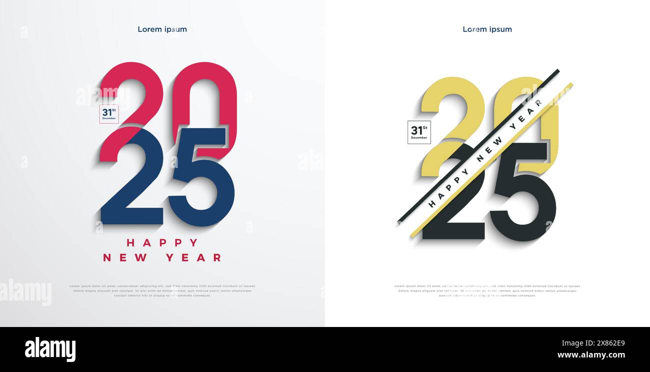 célébration du nouvel an 2025. Conception pour calendrier 2025