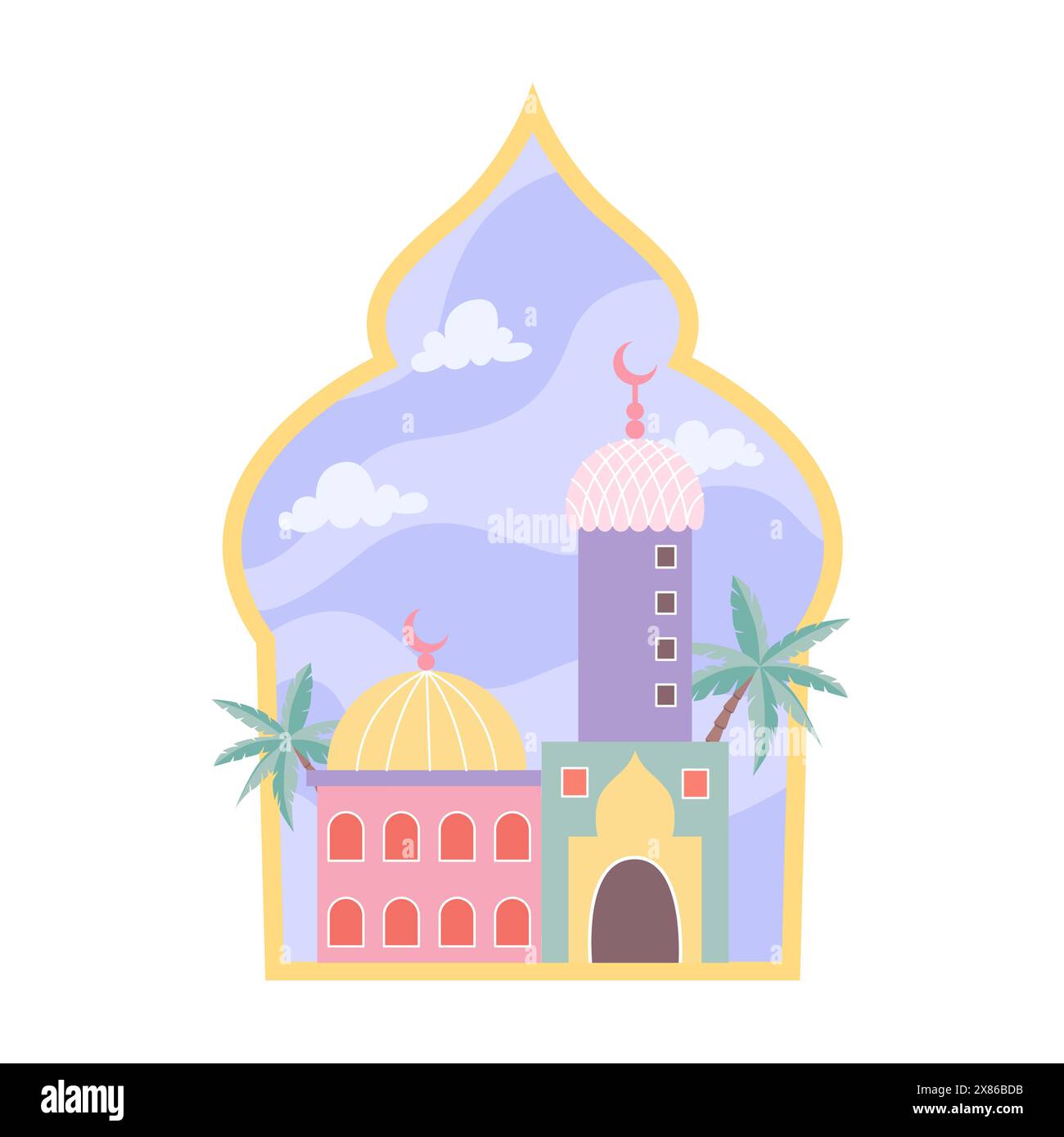 Illustration de Kurban bayram avec mosquée Illustration de Vecteur