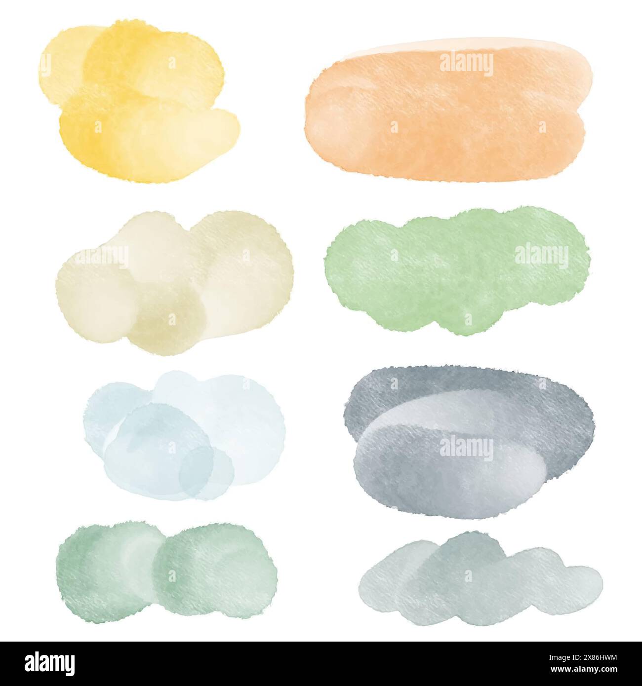 Ensemble d'éléments de conception grunge dessinés à la main colorés. Dessiner à la main des lignes de pinceau. Illustration de Vecteur