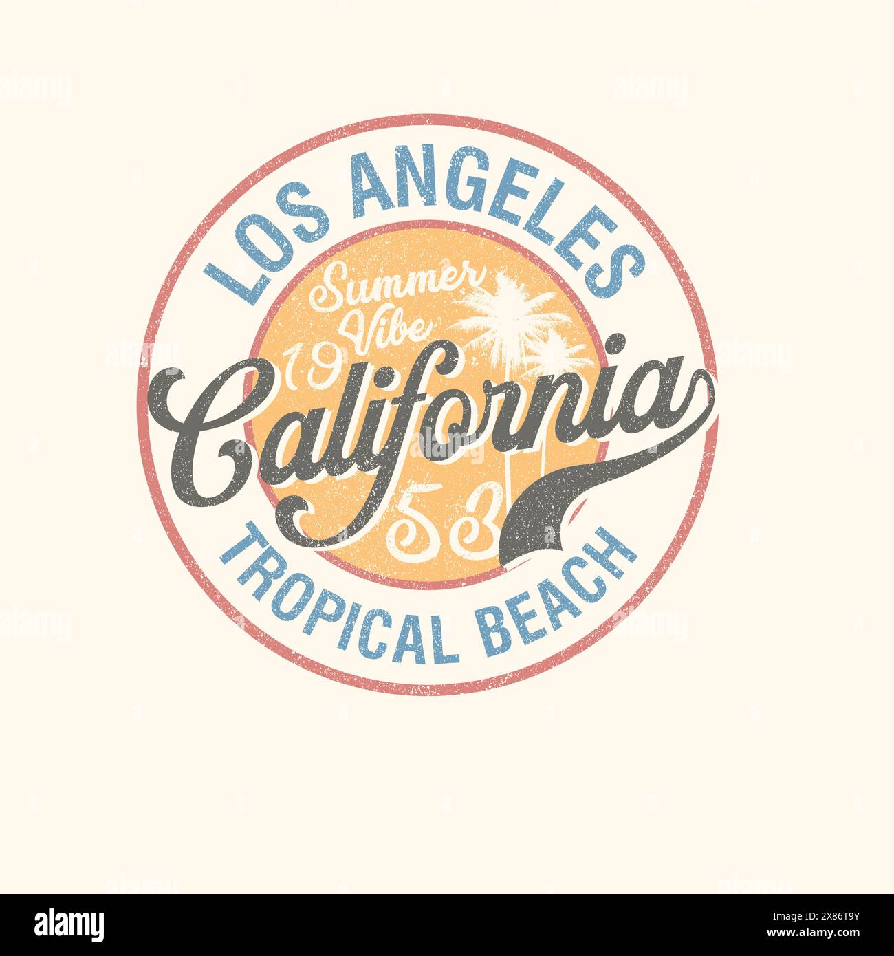 Plage d'été California Los Angeles Illustration de Vecteur