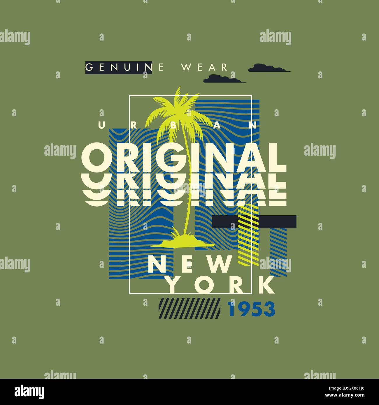 Urban original New york Real Wear typographie vêtements t-shirt graphique Illustration de Vecteur