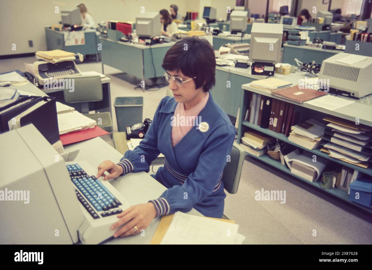 Traitement des données de bureau à Minneapolis 1979. (M.) Banque D'Images