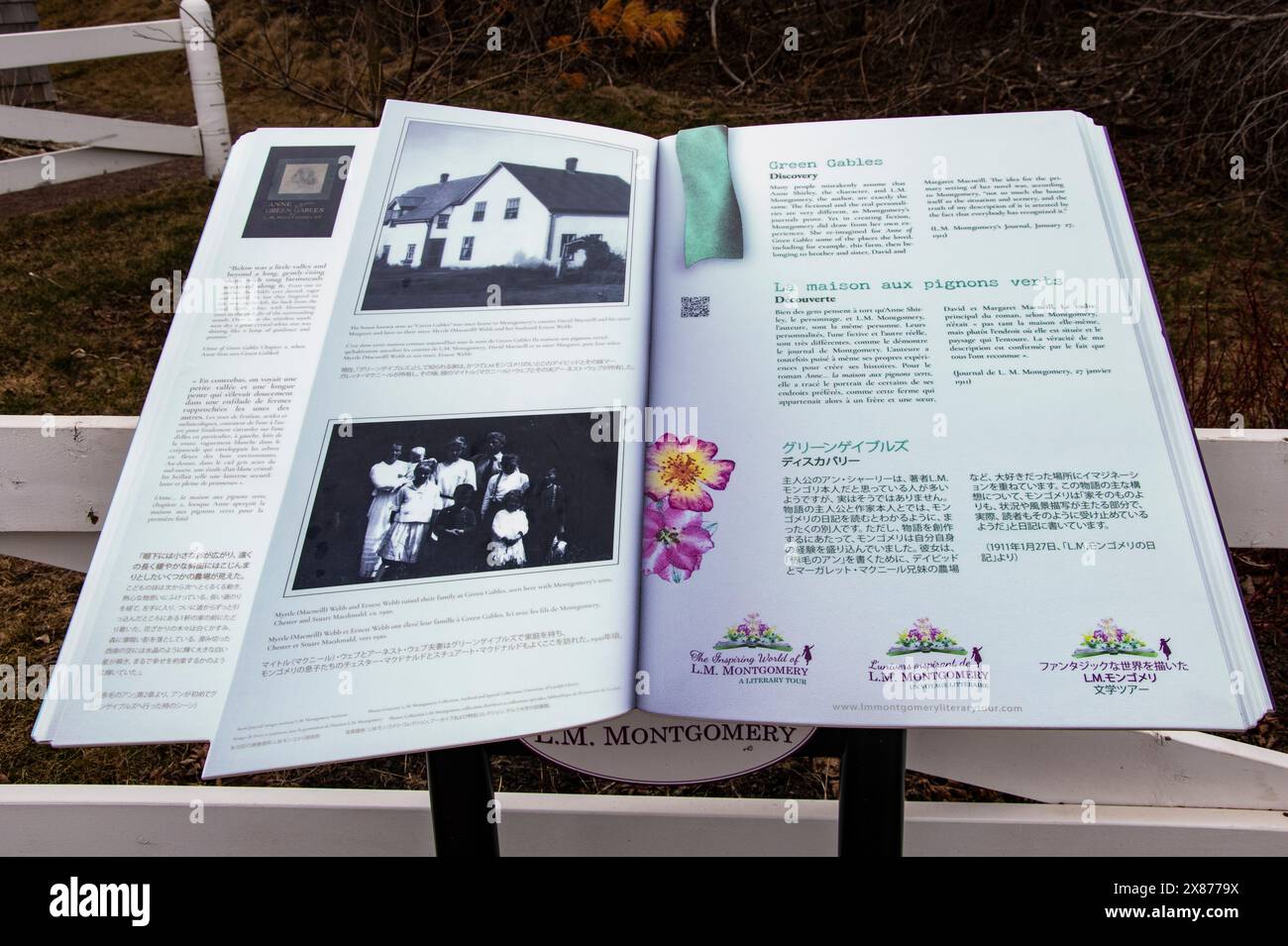 Lucy Maud Montgomery signe de tournée littéraire au centre d'accueil Green Gables à Cavendish, Île-du-Prince-Édouard, Canada Banque D'Images