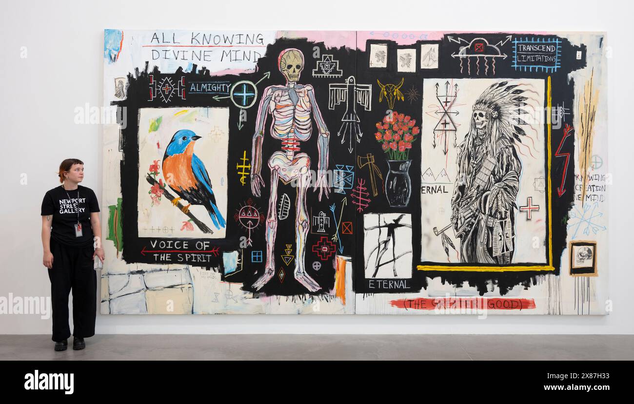 Newport Street Gallery, Londres, Royaume-Uni. 23 mai 2024. DOMINION, une exposition organisée par Connor Hirst, se déroule du 24 mai au 1er septembre 2024 et présente la collection de Damien Hirst, y compris des œuvres de Francis Bacon, Jeff Koons, Sarah Lucas, Andy Warhol et bien d'autres. Image : Wes Lang, esprit Divin, 2014. Crédit : Malcolm Park/Alamy Live News Banque D'Images