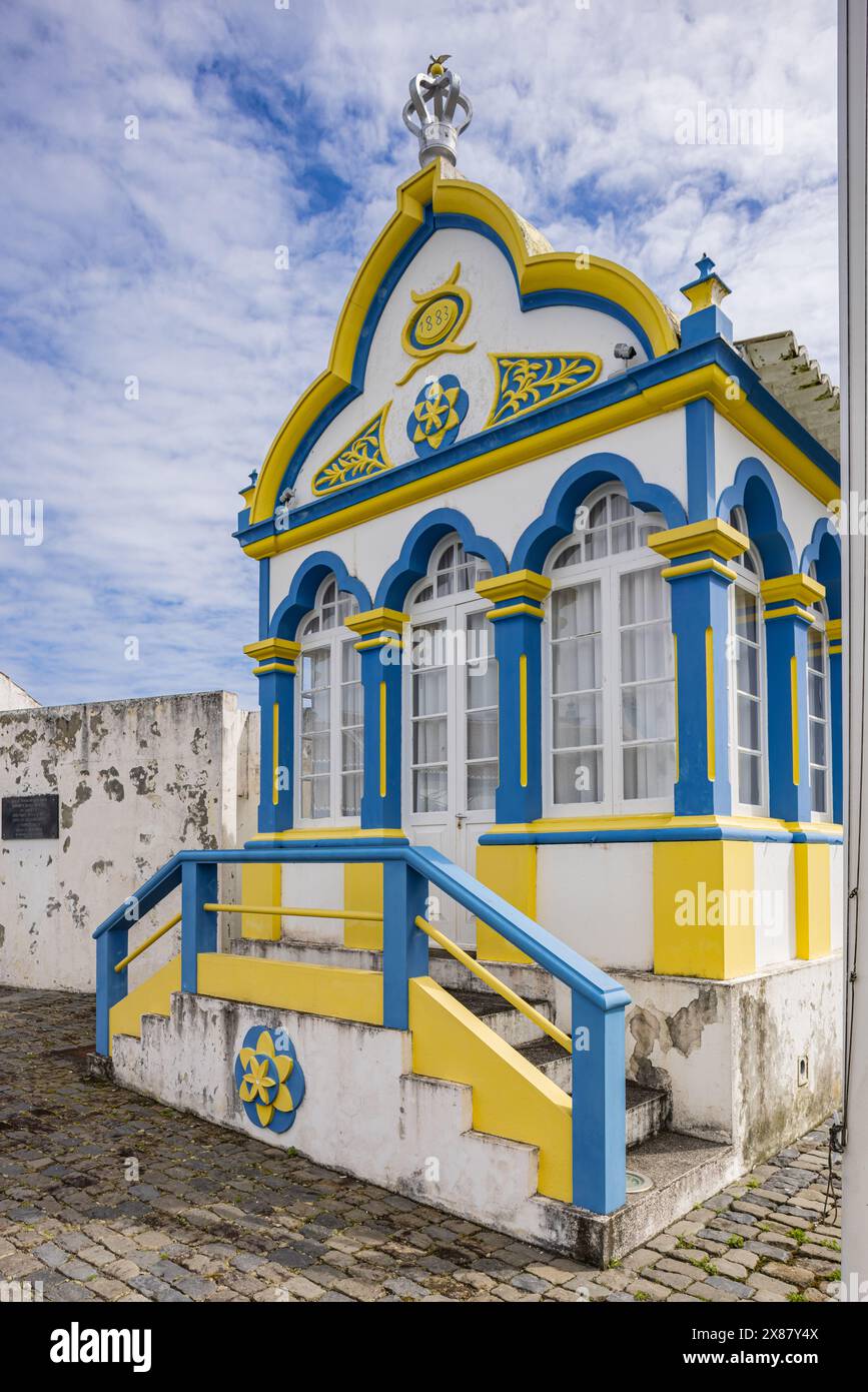 Quatro Ribeiras, Terceira, Açores, Portugal. Temple du Saint-esprit, connu sous le nom d'Imperio, à Quatro Ribeiras. Banque D'Images