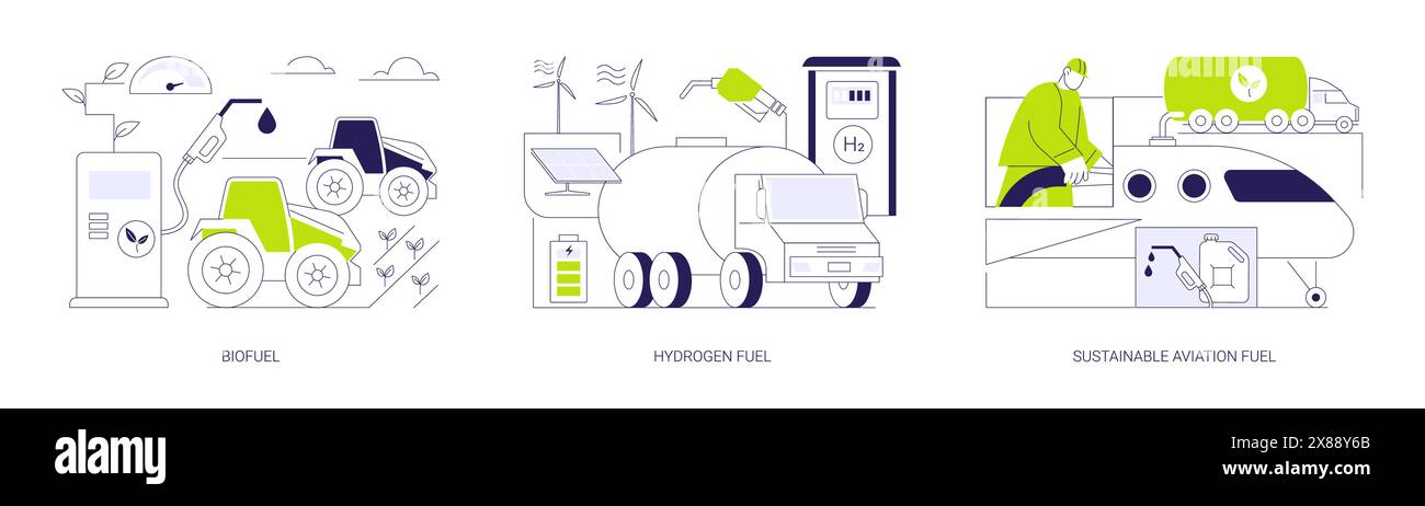 Illustrations vectorielles abstraites de carburants renouvelables. Illustration de Vecteur