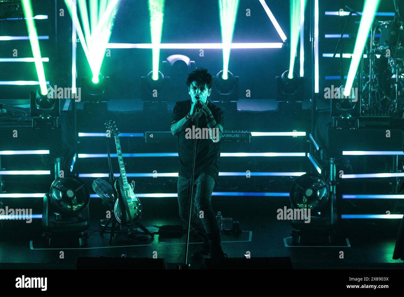 Newcastle, Royaume-Uni - Gary Numan se produit à l'o2 City Hall de Newcastle le 23 mai 2024 dans le cadre de sa tournée du 45e anniversaire. Crédit photo : Jill O'Donnell/Alamy Live News Banque D'Images