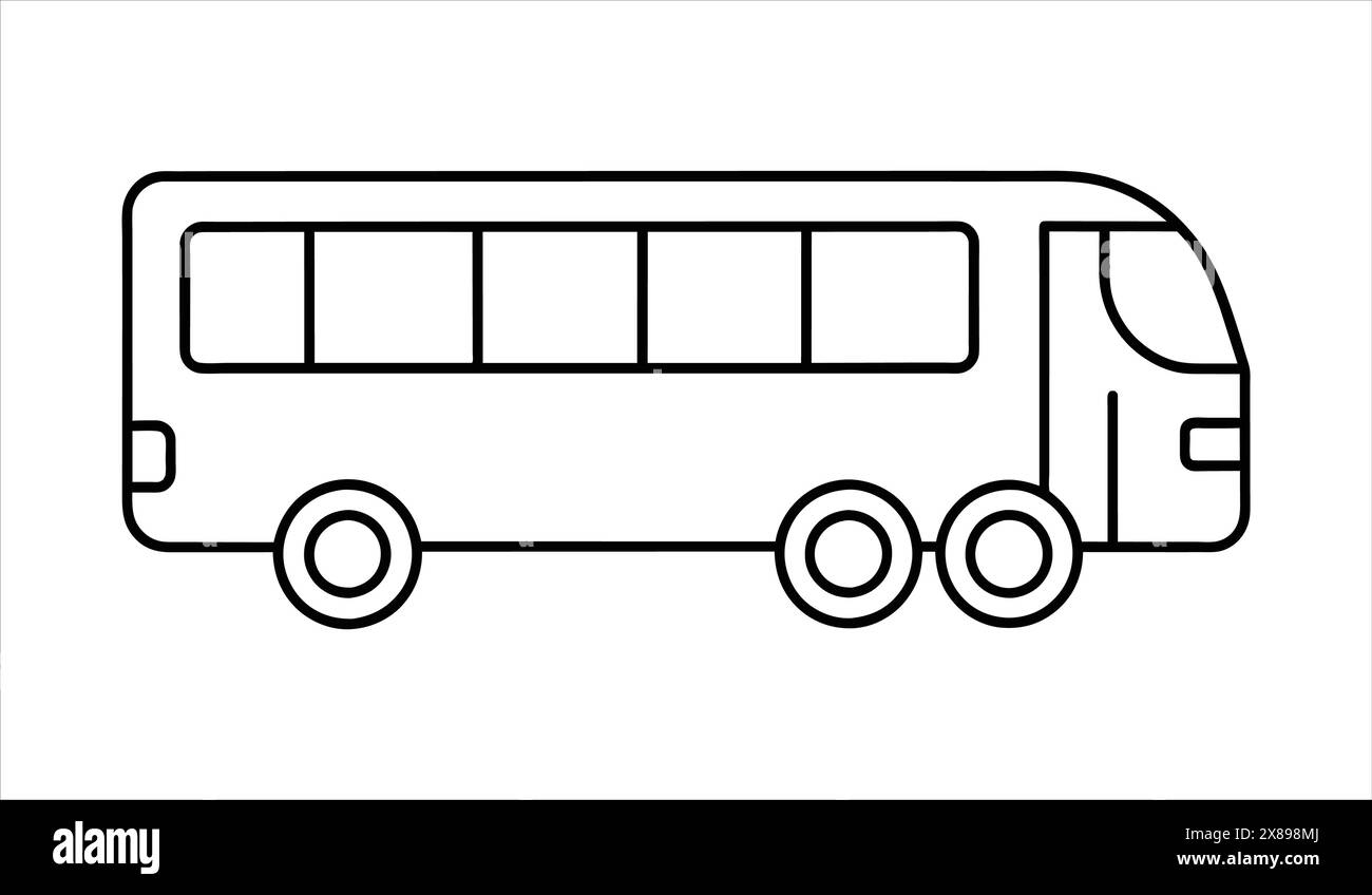 Icône bus. Illustration vectorielle. Contour modifiable. Illustration de Vecteur