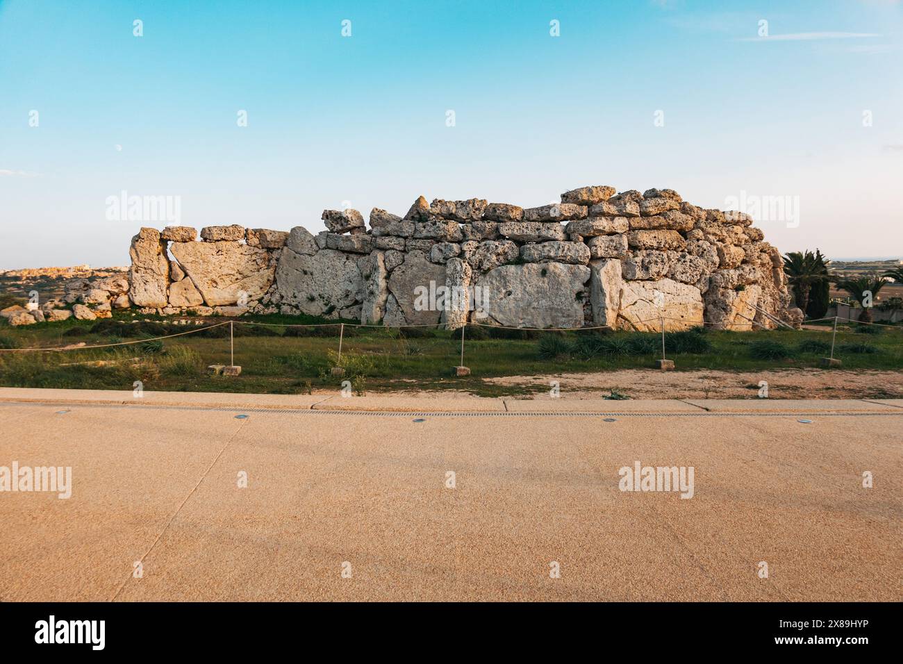 Ġgantija, temples mégalithiques sur l'île de Gozo, Malte. Datant de 3 600 av. J.-C., ce qui en fait l'une des plus anciennes structures artificielles connues dans le monde Banque D'Images