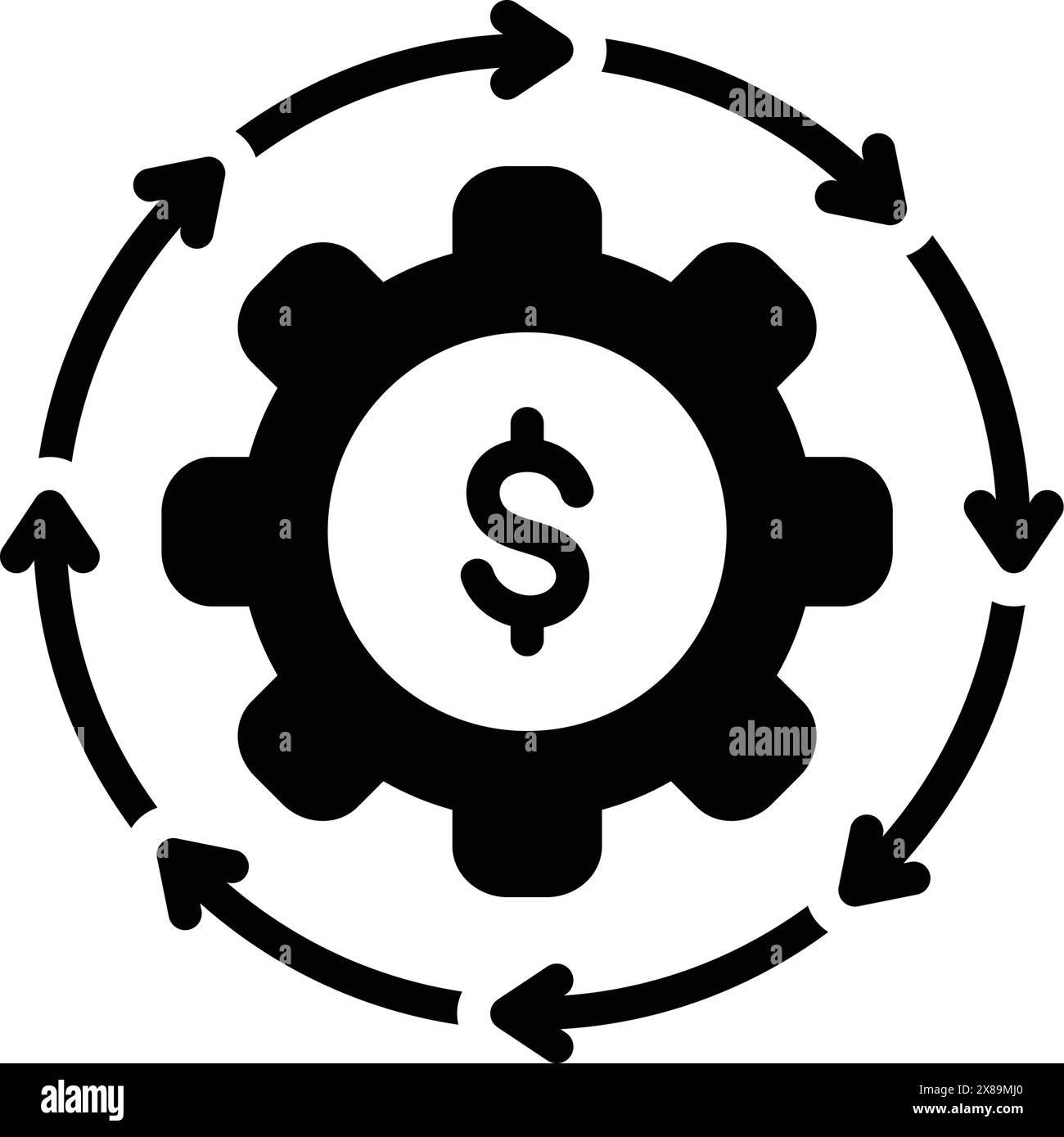 Icône pour flux d'argent, trésorerie, recyclage Illustration de Vecteur