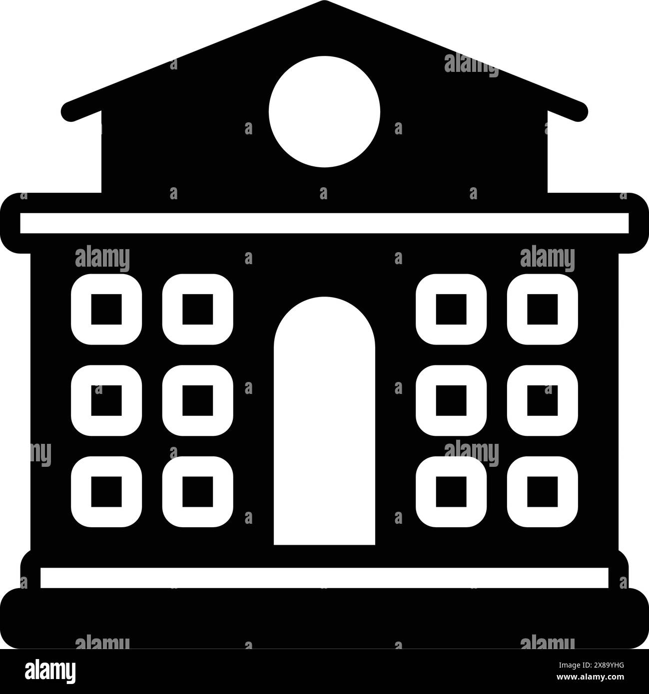 Icône pour l'école, bâtiment Illustration de Vecteur