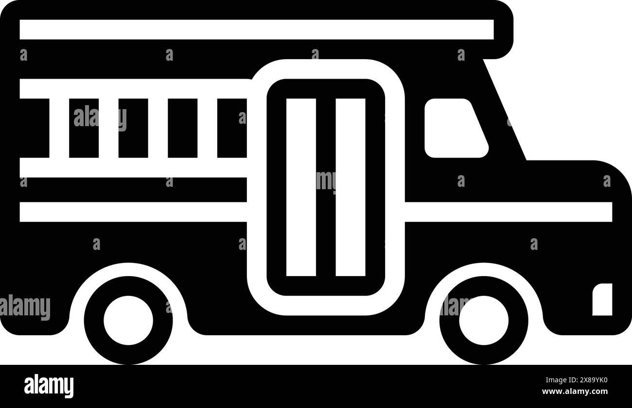 Icône pour bus scolaire, bus, école Illustration de Vecteur