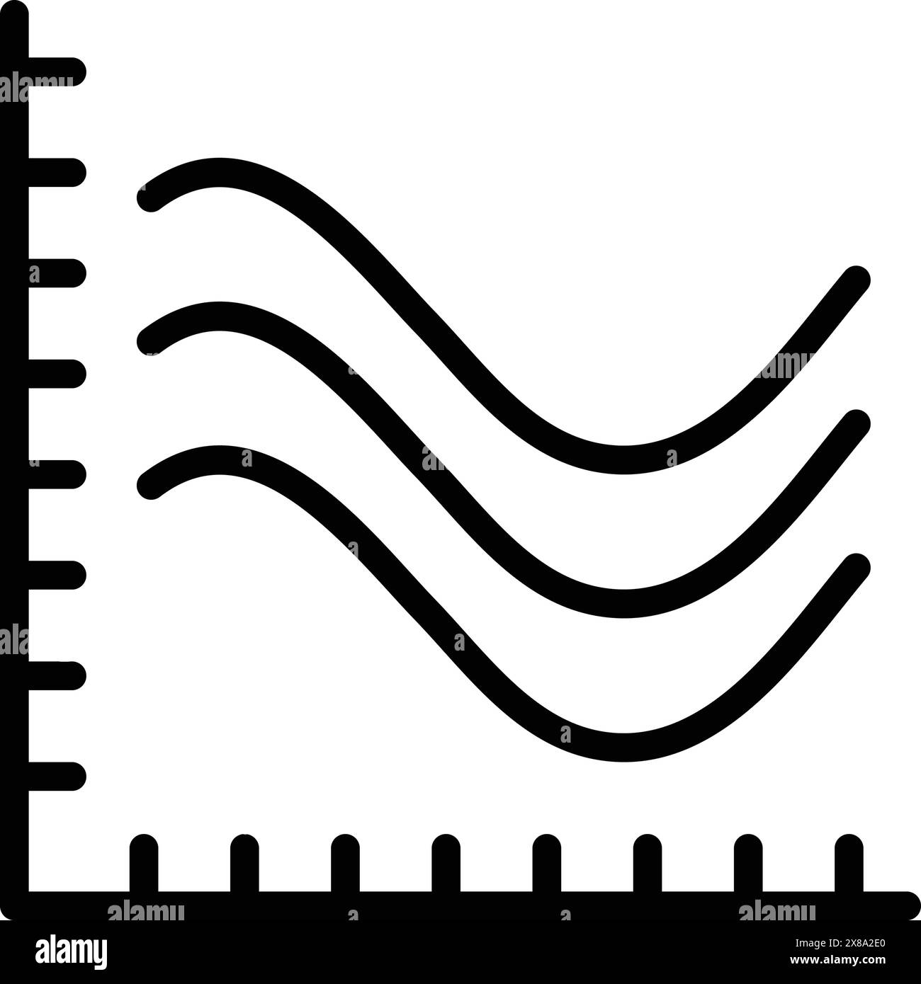 Icône pour graphique linéaire, ligne, graphique Illustration de Vecteur