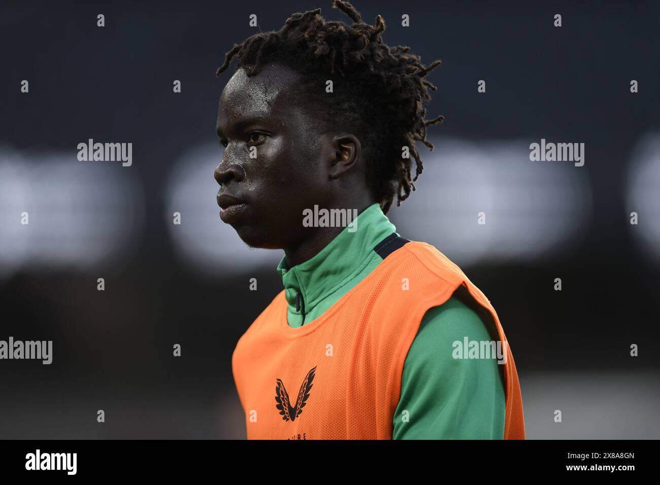 MELBOURNE, AUSTRALIE. 24 mai 2024. Sur la photo : l'attaquant Garang Kuol de Newcastle United lors de la semaine mondiale du football amical entre le club anglais Newcastle United et les Allstars australiennes de l'ALeague au Marvel Stadium de Melbourne, en Australie. Crédit : Karl Phillipson/Alamy Live News Banque D'Images