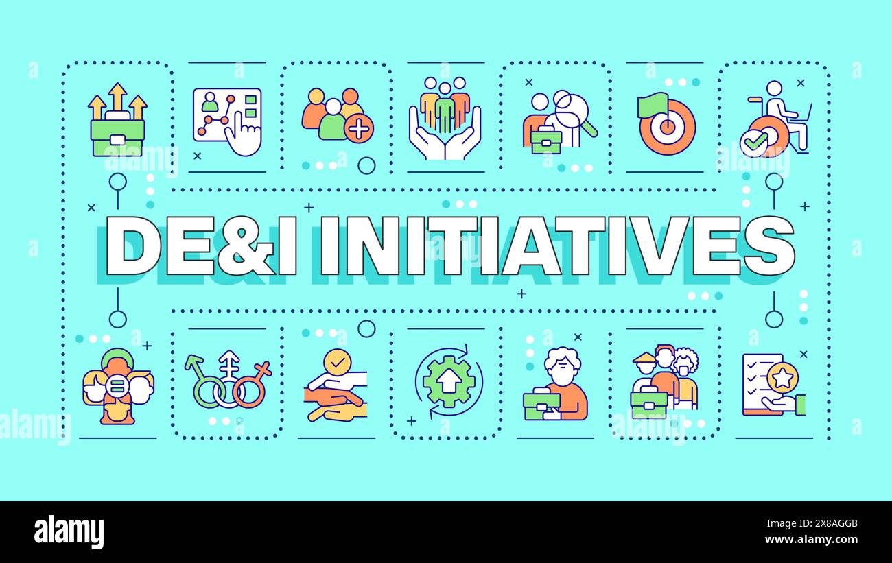 DEI initiatives concept de mot Illustration de Vecteur