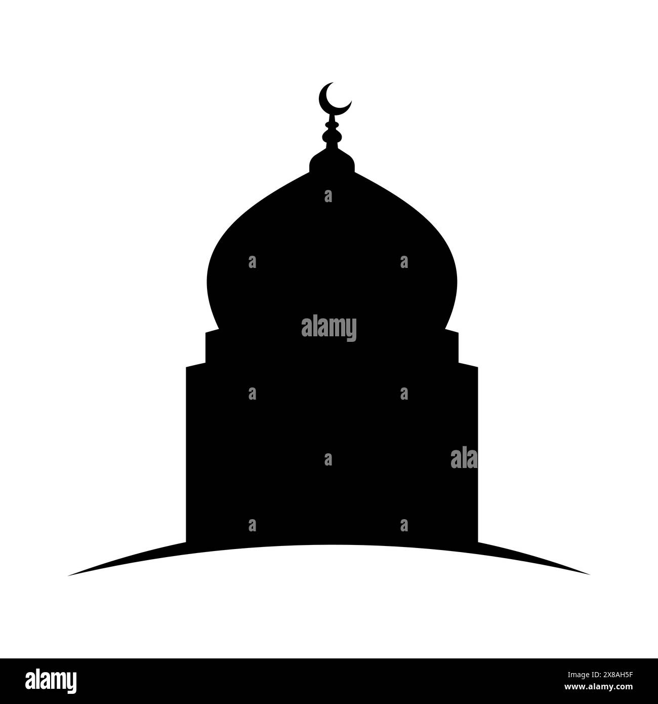 Arc islamique arabe avec illustration de fond de silhouette de mosquée. Illustration de Vecteur