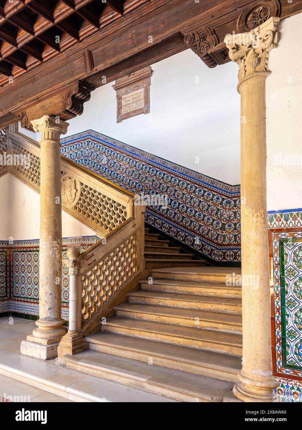 Palais Antonio de Mendoza. Guadalajara, Castilla la Mancha, Espagne. Banque D'Images