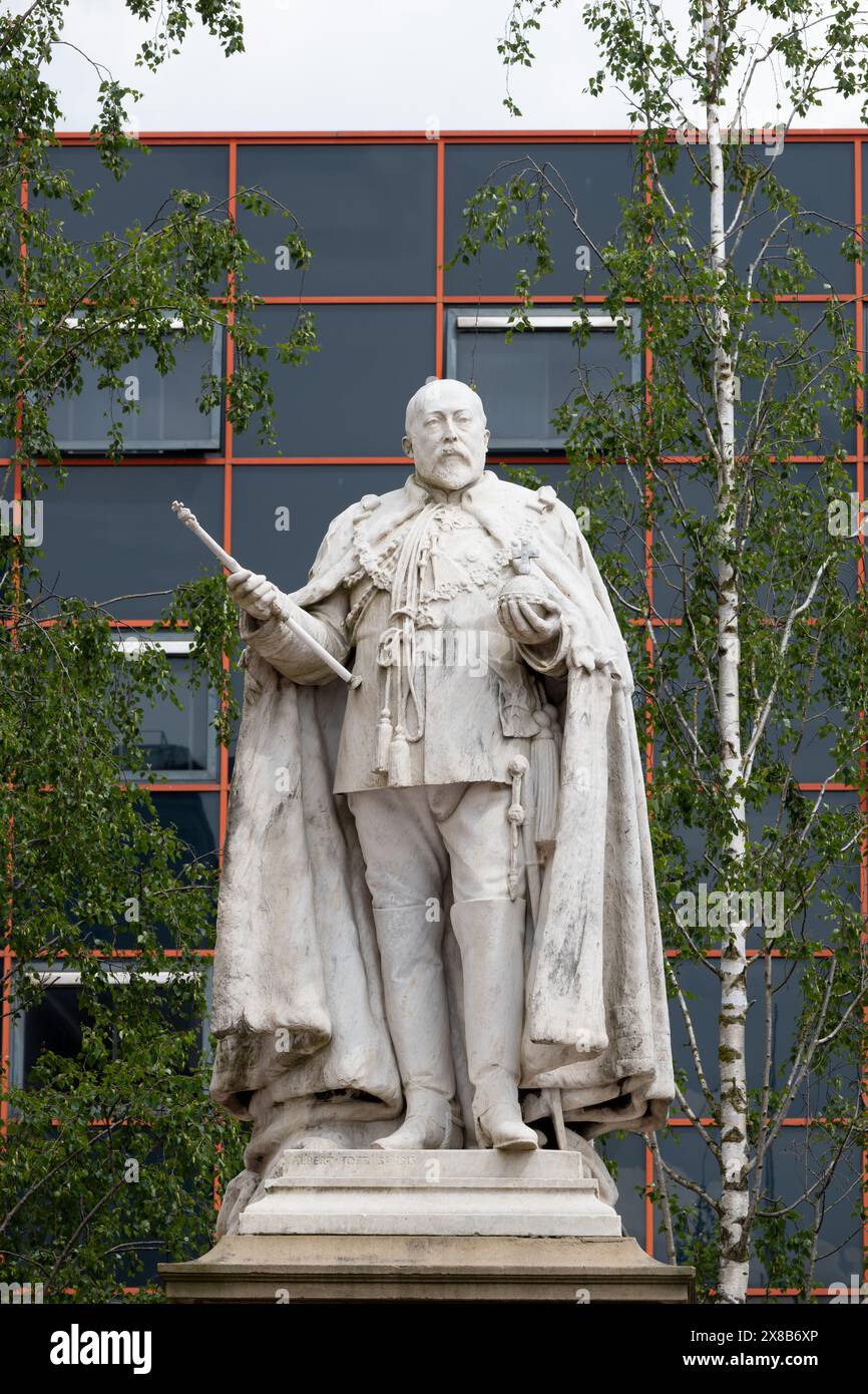 Mémorial du roi Édouard VII, Centenary Square, Birmingham, Royaume-Uni Banque D'Images