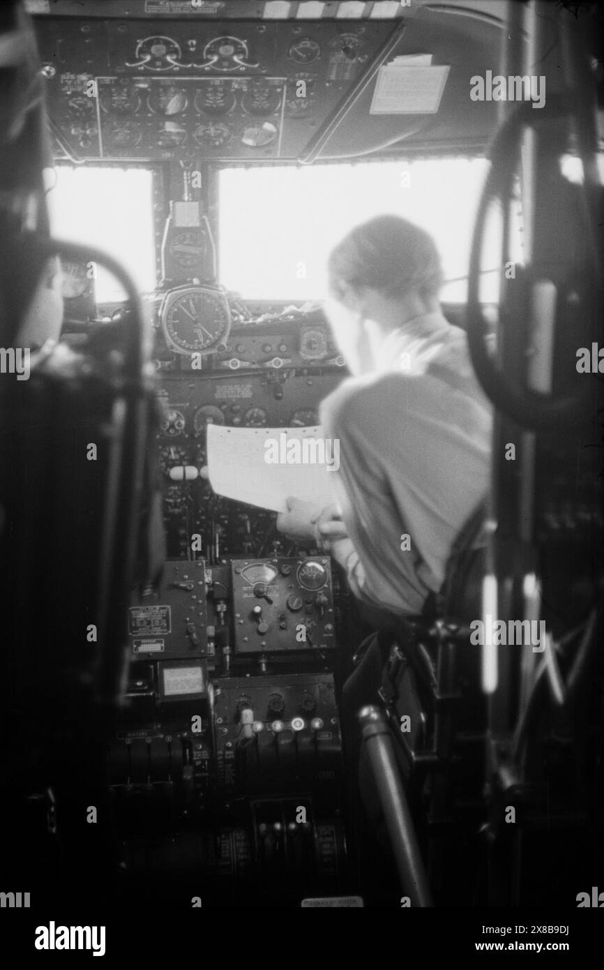 Réel 08- 1948 : la future route sur la mer. Un vol avec Scandianvian Airlines (SAS) de Copenhague à New York. Photo : Per Bratland / Aktuell / NTB ***la photo n'est pas traitée*** le texte de cette image est traduit automatiquement Banque D'Images