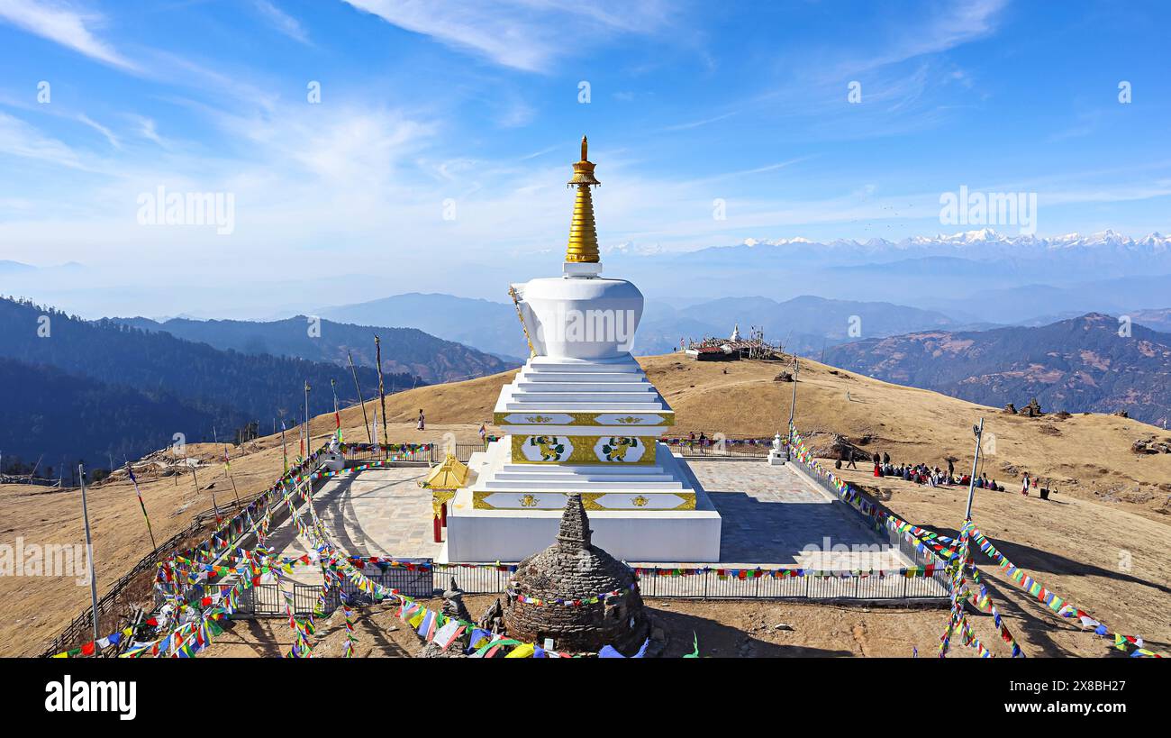 Vue de Sailung Gumpa, Sailung, Népal. Banque D'Images