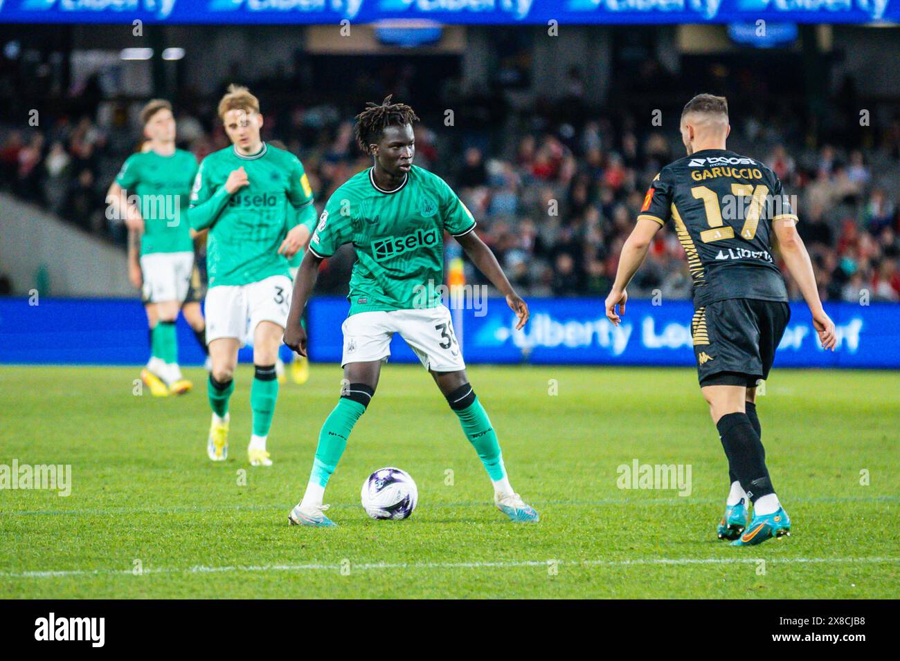 Melbourne, Victoria, Australie. 24 mai 2024. MELBOURNE, AUSTRALIE - 24 MAI : Garang Kuol de Newcastle United alors qu'il jouait à A-League All Stars Men lors de la semaine mondiale du football au Marvel Stadium le 24 mai 2024 à Melbourne, Australie (crédit image : © Chris Putnam/ZUMA Press Wire) USAGE ÉDITORIAL SEULEMENT! Non destiné à UN USAGE commercial ! Crédit : ZUMA Press, Inc/Alamy Live News Banque D'Images