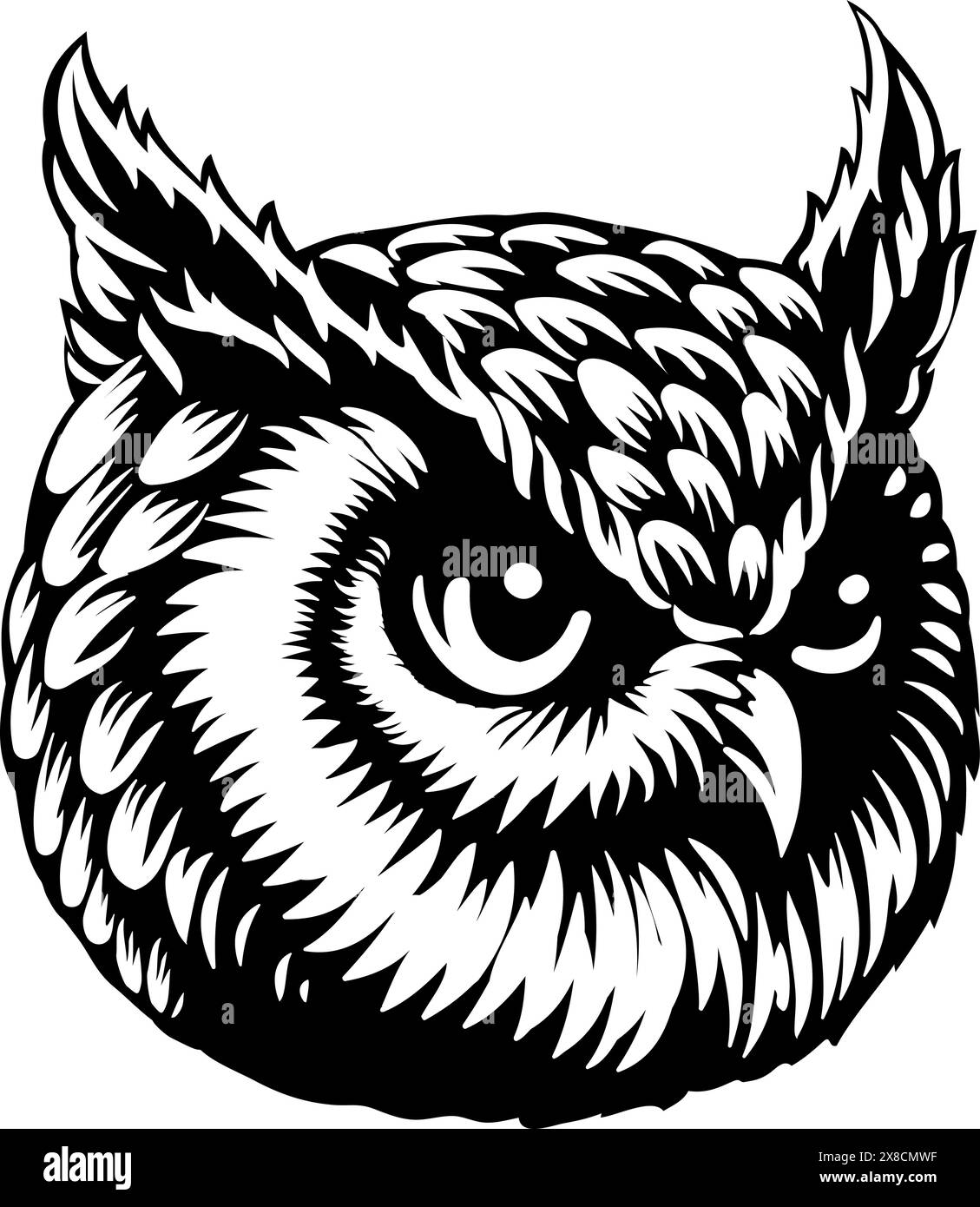 Illustration d'oiseau mascotte tête de hibou Illustration de Vecteur