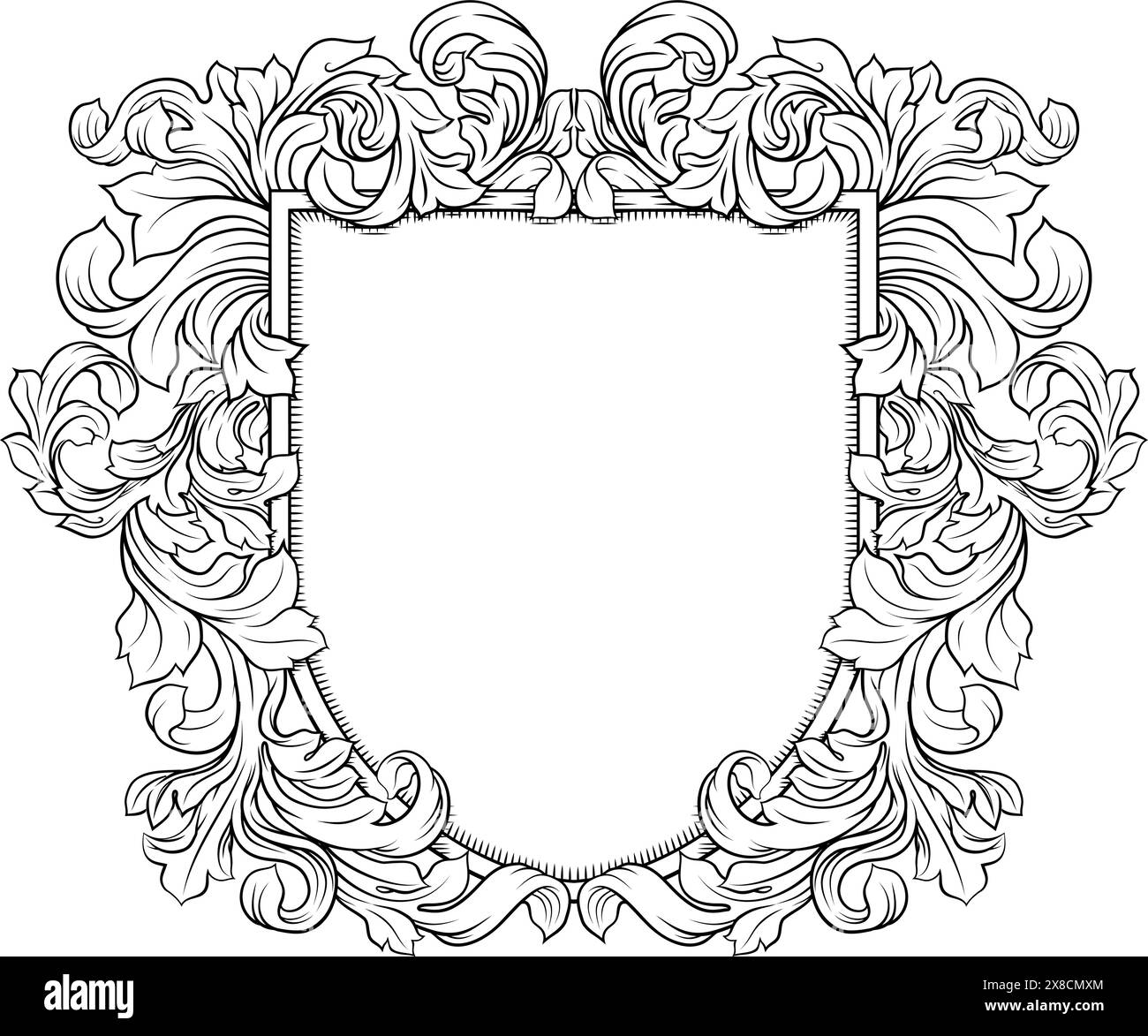 Blason familial héraldique Shield Crest Heraldry Illustration de Vecteur