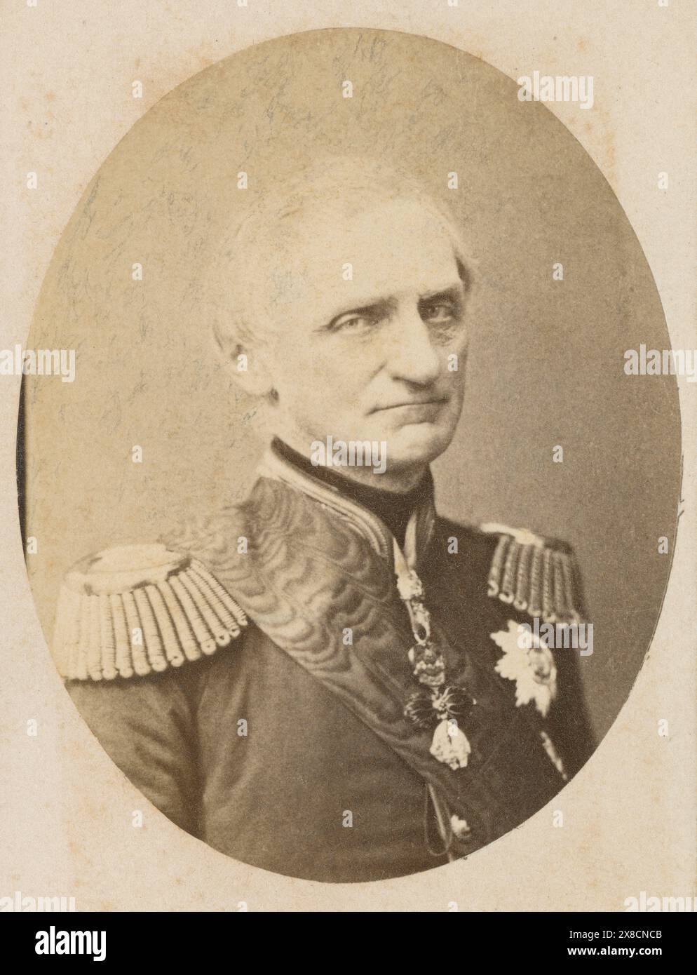 Antique c1866 carte de visite photographie, Jean, Roi de Saxe (1801-1873). Il fut roi de Saxe de 1854 jusqu'à sa mort en 1873. SOURCE : CDV ORIGINAL Banque D'Images