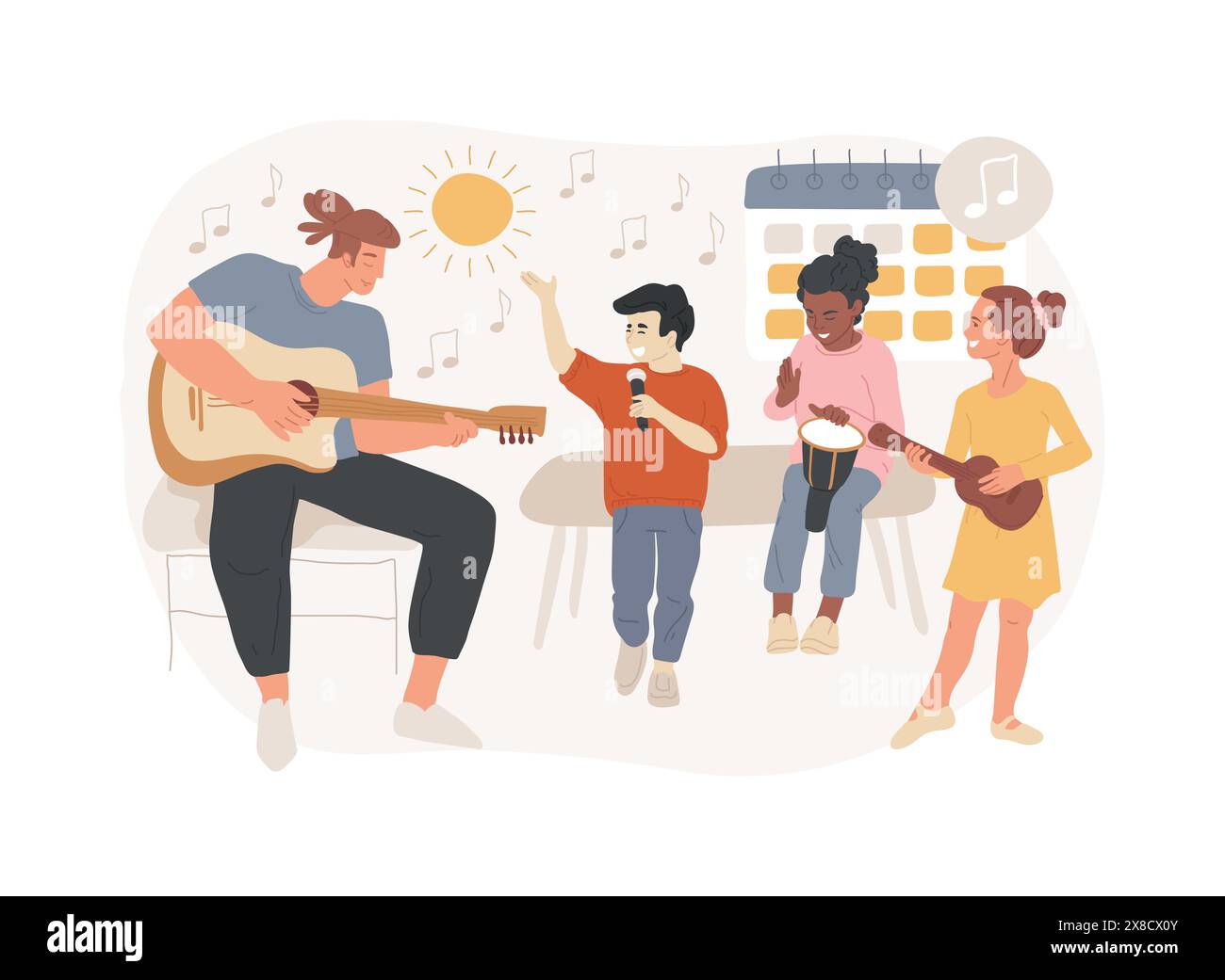 Illustration vectorielle de concept isolé de camp musical. Illustration de Vecteur
