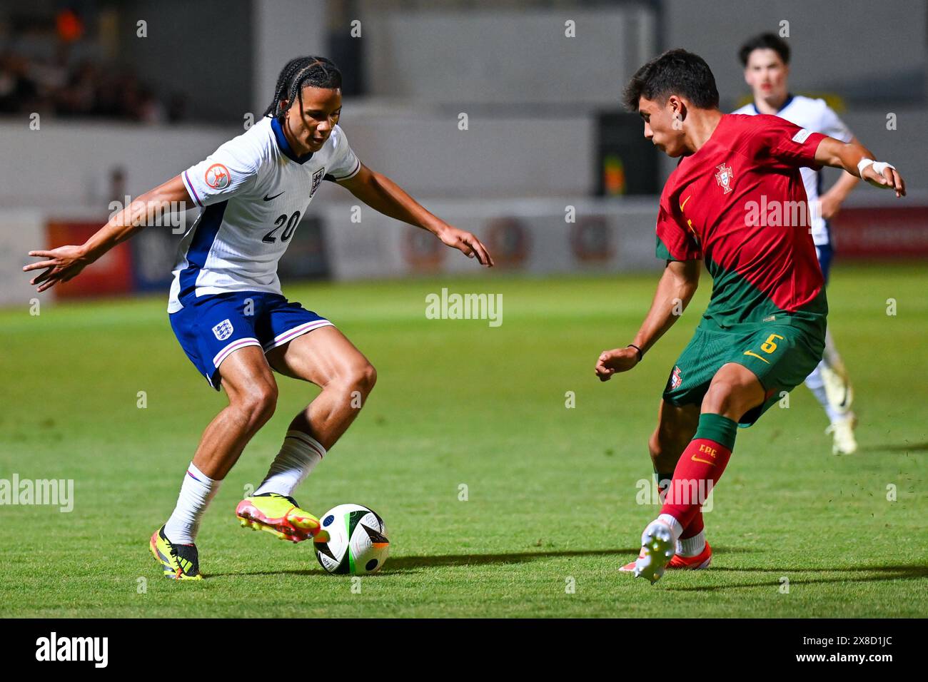 Larnaca, Chypre, 24 mai 2024. Angleterre U17 en action lors de l'égalité du Groupe d contre le Portugal aux Championnats d'Europe à Chypre. Crédit : TeeGeePix/Alamy Live News Banque D'Images