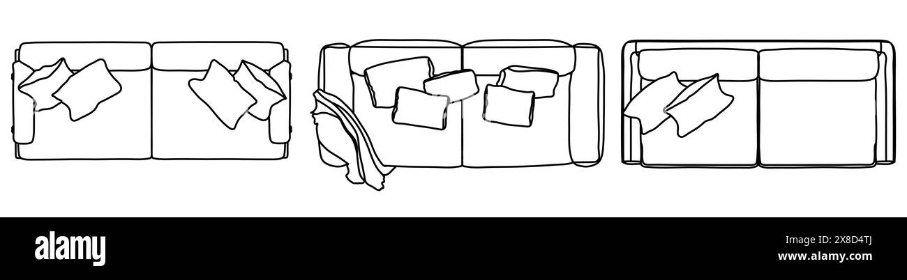 Concept ou ensemble conceptuel ou collection de canapés causeuses de différentes perspectives sur blanc. 3d illustration en tant que métahor pour l'architecture et dans Banque D'Images