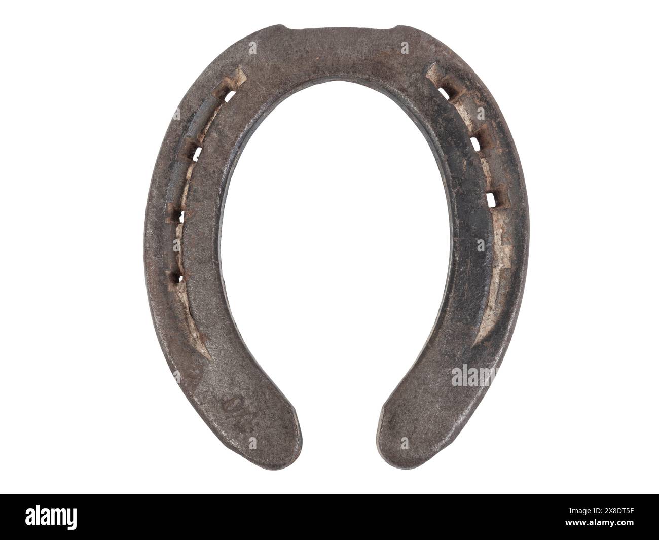 1 vieux fer à cheval isolé sur fond transparent, chance et charme de fortune Banque D'Images