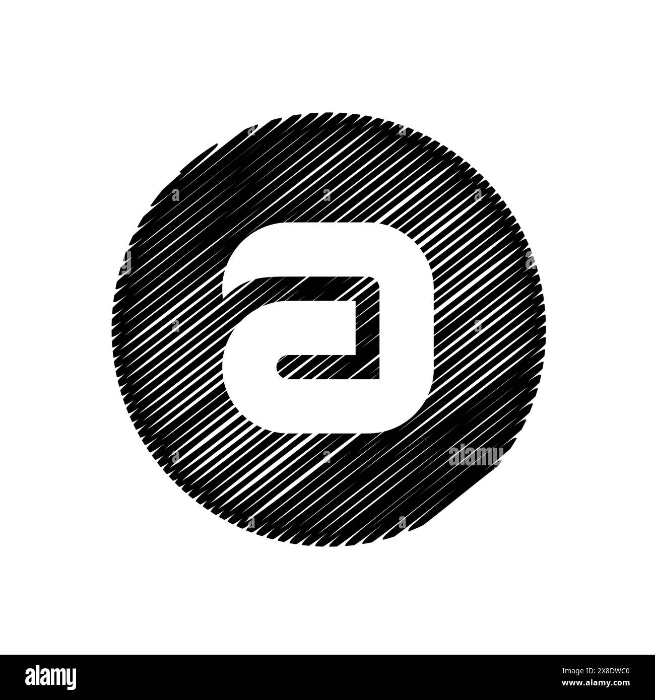 Lettre A symbole combiné avec Scribble Circle Sketch, Vector illustration Design Illustration de Vecteur