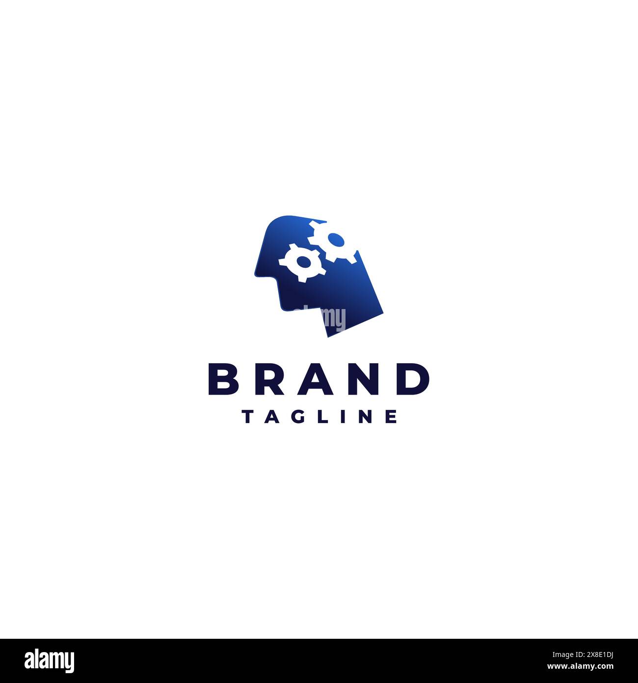 Icône engrenages à l'intérieur de la tête de personnes. Icône d'engrenage qui se déplace régulièrement dans l'esprit humain. Illustration de Vecteur