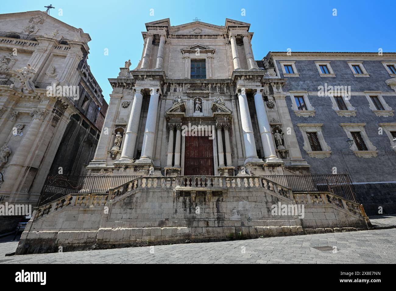 Église de Saint François Borgia dans la ville de Catane, Sicile, Italie. Banque D'Images