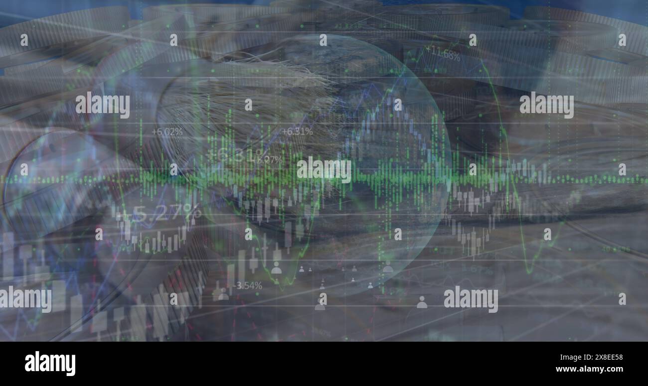 Image du traitement des données sur les pièces Banque D'Images