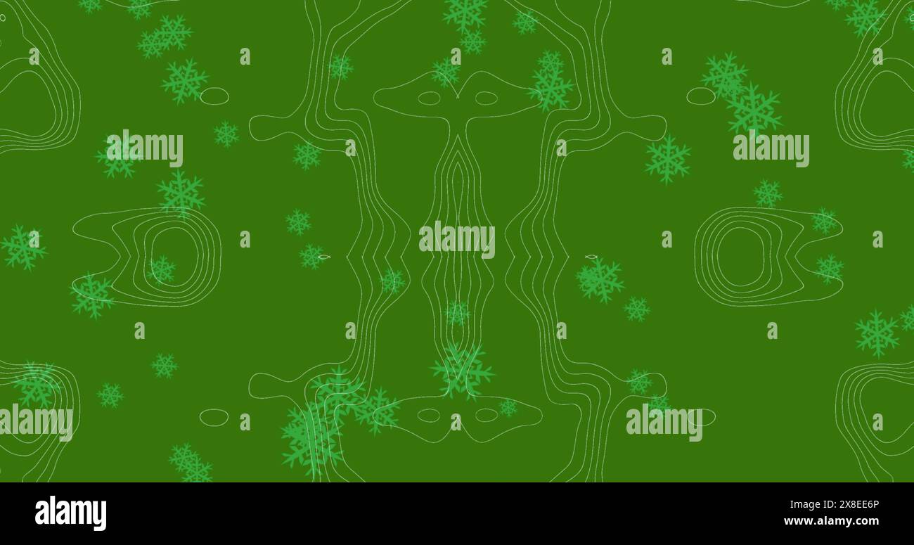 Image d'arbre de noël formé avec ruban blanc et neige tombant Banque D'Images Image d'arbre de noël formé avec ruban blanc et neige tombant Banque D'Images