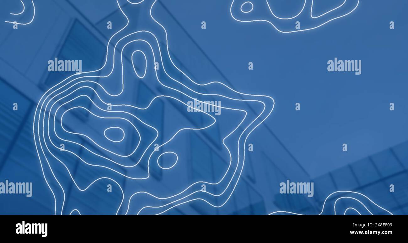 Image de la topographie par rapport à la vue en angle bas d'un grand bâtiment Banque D'Images