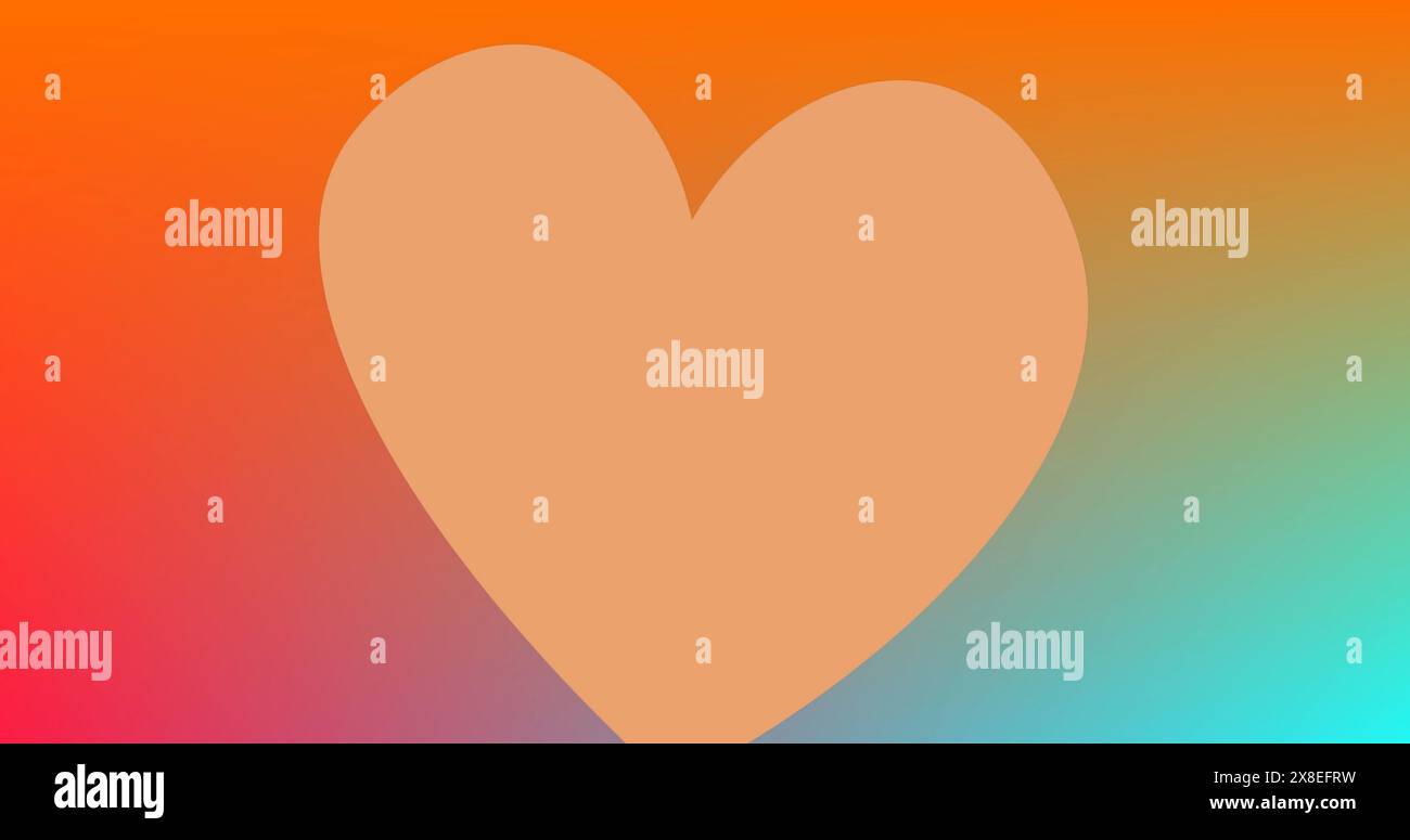 Image de coeur sur fond multicolore Banque D'Images