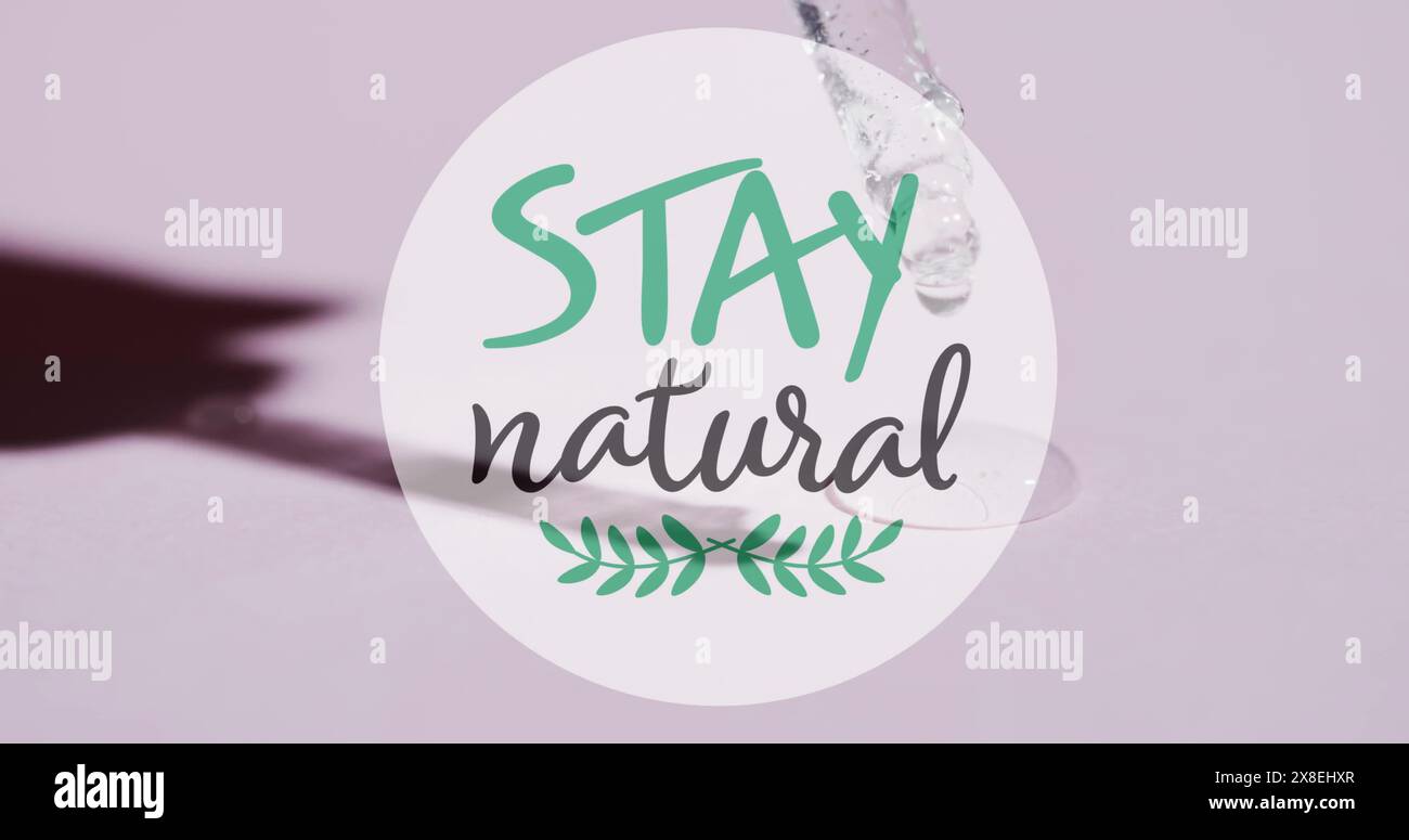 Illustration du texte naturel Stay sur fond blanc Banque D'Images