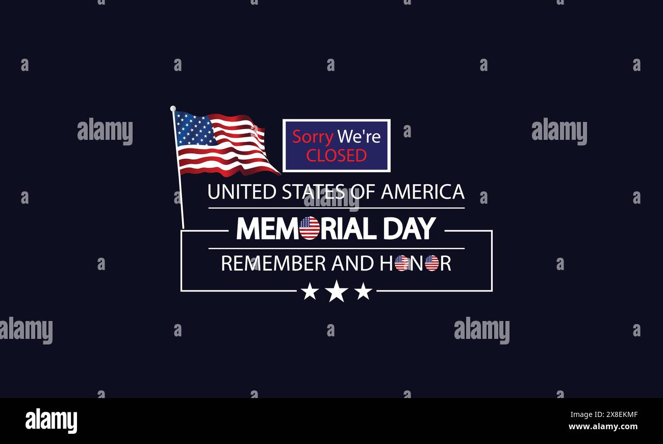 Se souvenir de notre conception de fermeture Heroes Memorial Day avec Patriotic Design Illustration de Vecteur