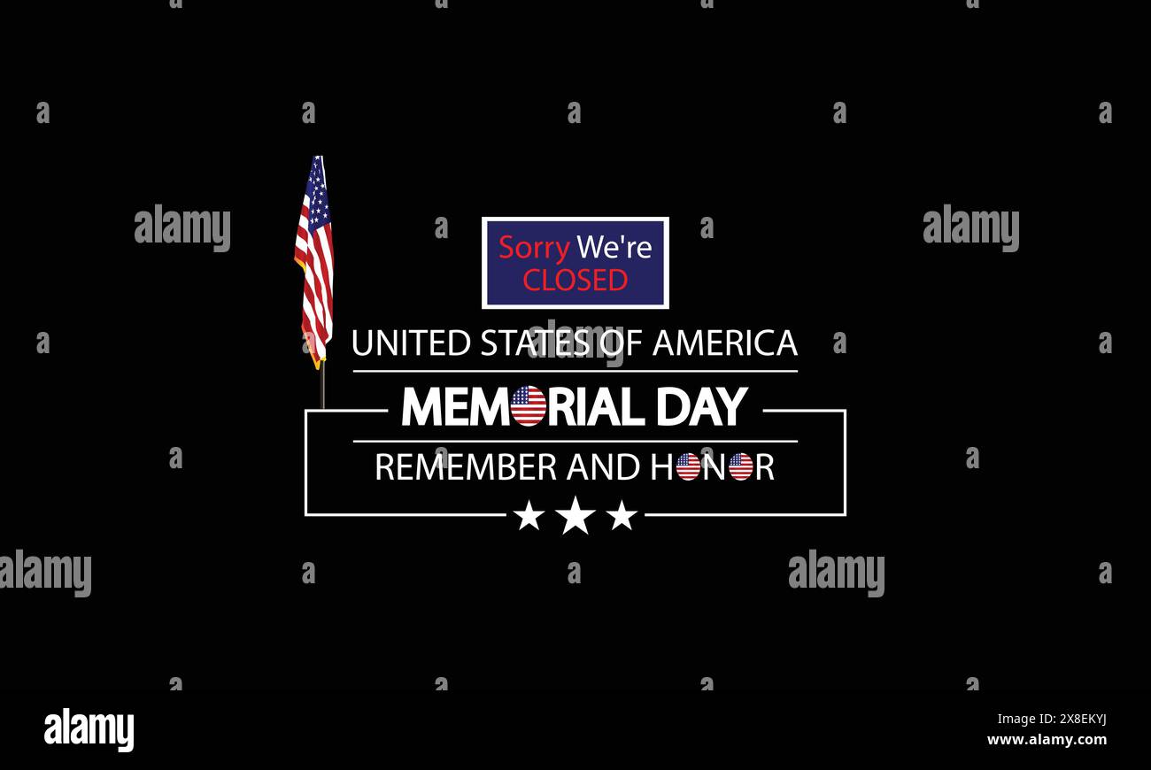 Se souvenir de notre conception de fermeture Heroes Memorial Day avec Patriotic Design Illustration de Vecteur