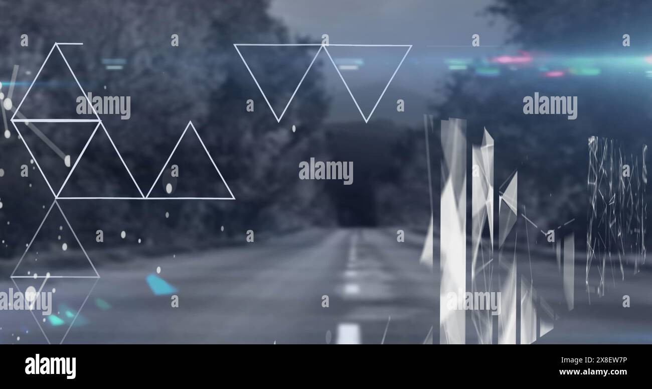 Image du traitement des données sur route Banque D'Images