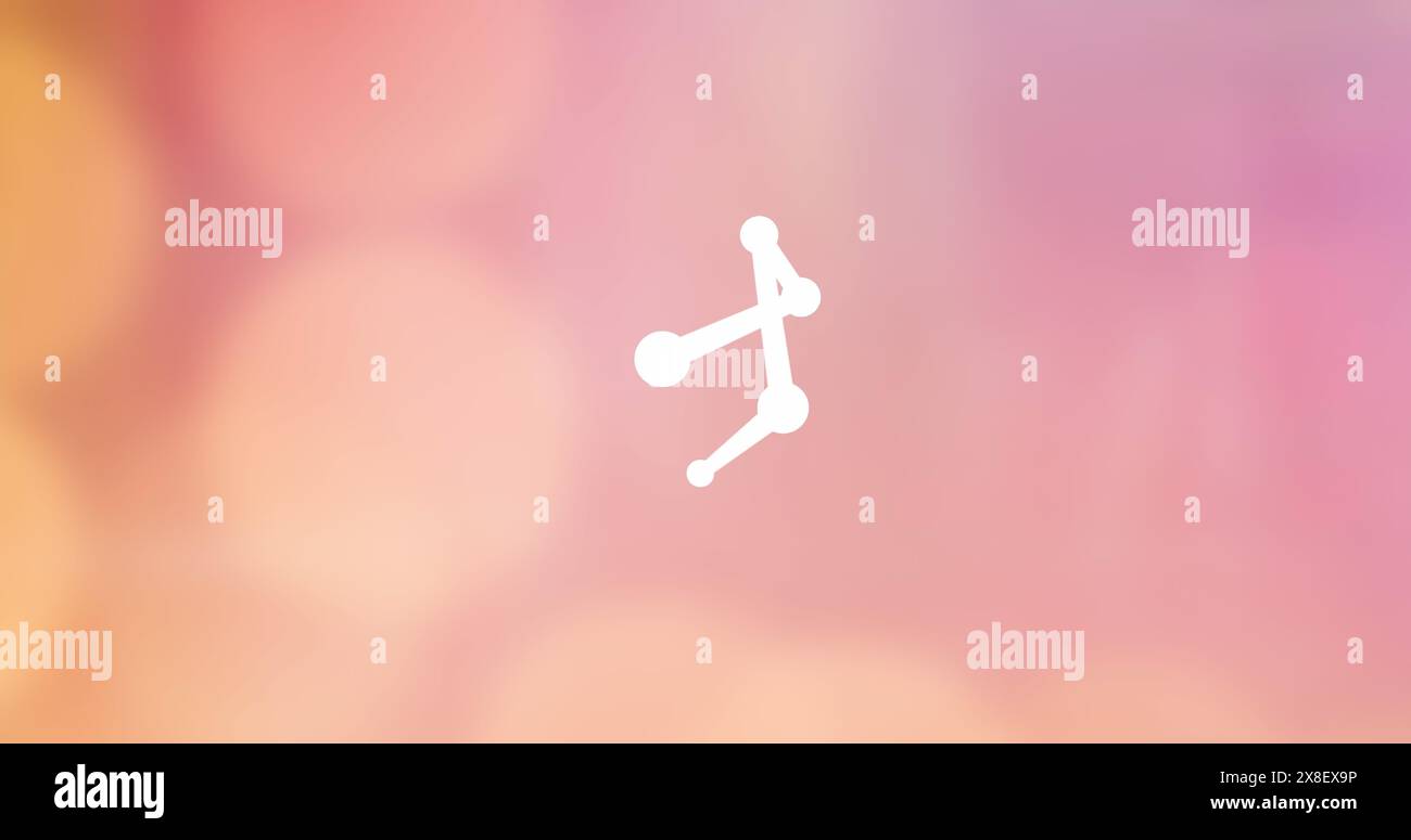 Image de la structure scientifique 3d sur fond rose Banque D'Images